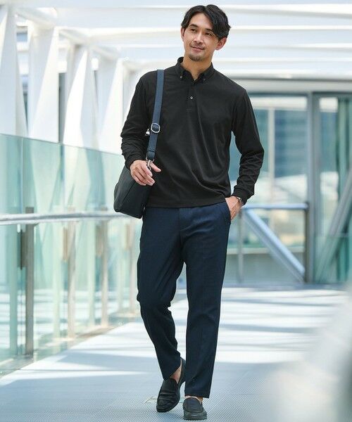 green label relaxing / グリーンレーベル リラクシング ポロシャツ | 【WEB限定】JUST fit デイリー ドライ ボタンダウン 長袖 ポロシャツ -吸水速乾・抗菌- | 詳細1