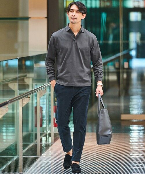 green label relaxing / グリーンレーベル リラクシング ポロシャツ | 【WEB限定】JUST fit デイリー ドライ カッタウェイ 長袖 ポロシャツ -吸水速乾・抗菌- | 詳細3