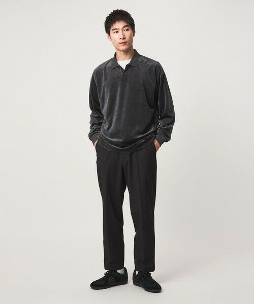 green label relaxing / グリーンレーベル リラクシング カットソー | ベロア スキッパー 長袖 ポロシャツ | 詳細1