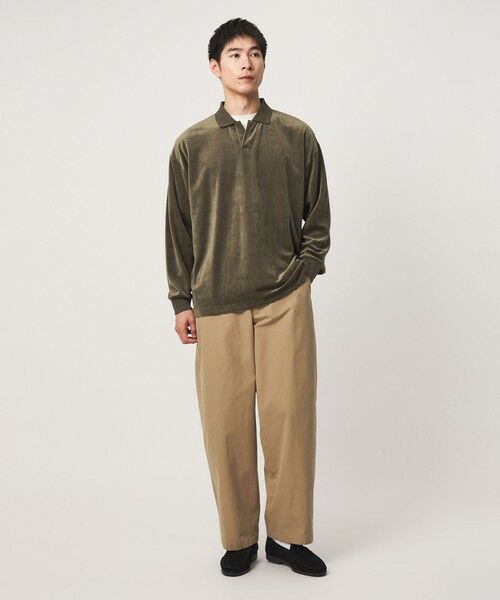 green label relaxing / グリーンレーベル リラクシング カットソー | ベロア スキッパー 長袖 ポロシャツ | 詳細13