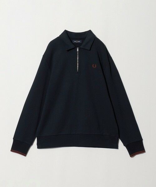 green label relaxing / グリーンレーベル リラクシング スウェット | ＜FRED PERRY＞ハーフジップ 長袖 スウェット（NAVY）
