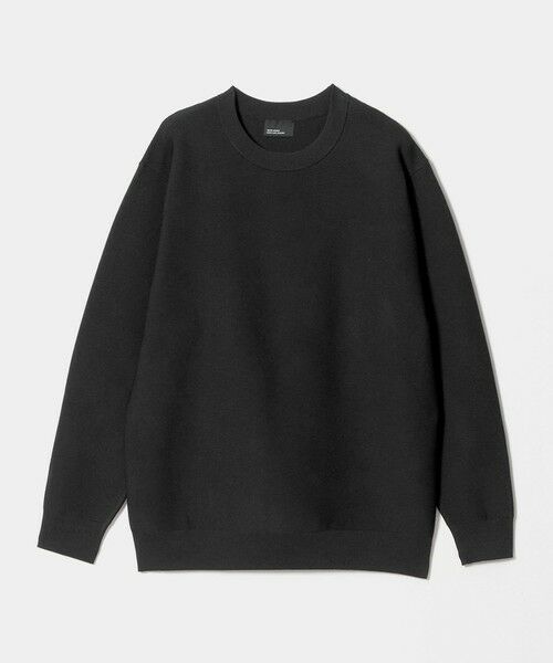 green label relaxing / グリーンレーベル リラクシング ニット・セーター | 【WEB限定】ガーター編み クルーネック ニット(BLACK)