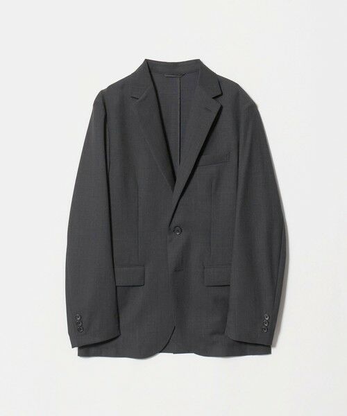 green label relaxing / グリーンレーベル リラクシング テーラードジャケット | ウォッシャブル サージ ナロー ジャケット -２WAYストレッチ-（DK.GRAY）