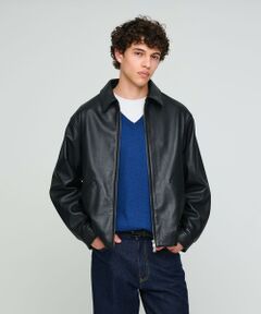 green label relaxing / グリーンレーベル リラクシング その他アウター | ラムレザー トラッカー ジップ ブルゾン