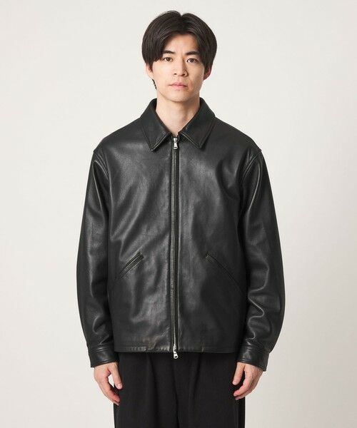 green label relaxing / グリーンレーベル リラクシング その他アウター | ラムレザー トラッカー ジップ ブルゾン | 詳細6