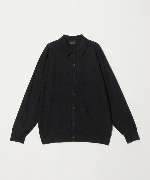 green label relaxing / グリーンレーベル リラクシング カーディガン・ボレロ | 【WEB限定】JUST fit ハイゲージ ポロニット カーディガン（BLACK）