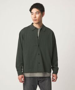 green label relaxing / グリーンレーベル リラクシング カーディガン・ボレロ | クレープヤーン 長袖 ニット ポロカーディガン -ハンドウォッシャブル-