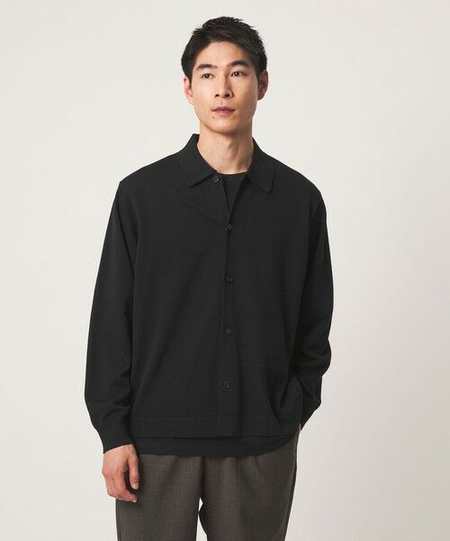 green label relaxing / グリーンレーベル リラクシング カーディガン・ボレロ | クレープヤーン 長袖 ニット ポロカーディガン -ハンドウォッシャブル- | 詳細7