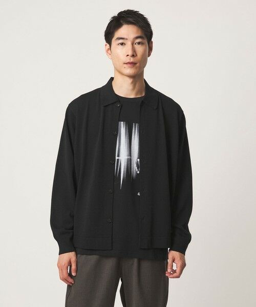 green label relaxing / グリーンレーベル リラクシング カーディガン・ボレロ | クレープヤーン 長袖 ニット ポロカーディガン -ハンドウォッシャブル- | 詳細5