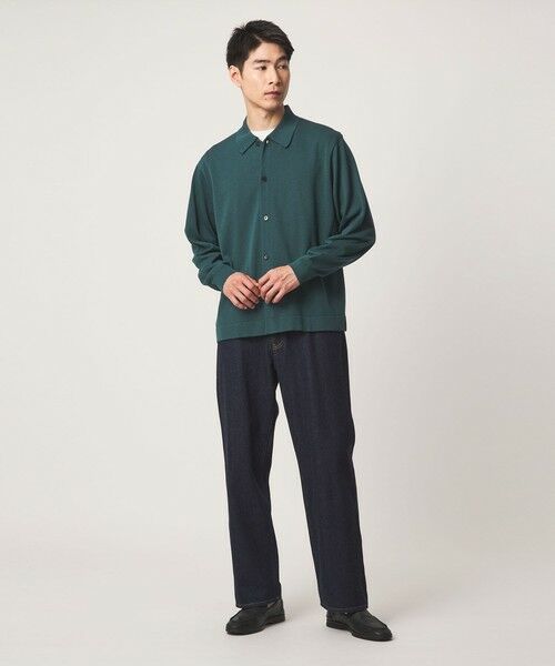 green label relaxing / グリーンレーベル リラクシング カーディガン・ボレロ | クレープヤーン 長袖 ニット ポロカーディガン -ハンドウォッシャブル- | 詳細12