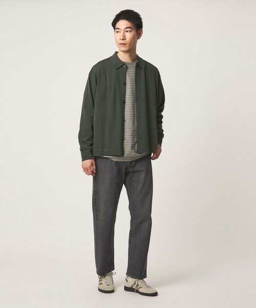 green label relaxing / グリーンレーベル リラクシング カーディガン・ボレロ | クレープヤーン 長袖 ニット ポロカーディガン -ハンドウォッシャブル- | 詳細21