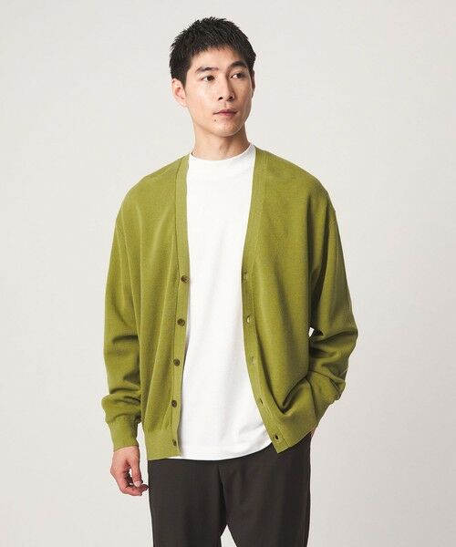green label relaxing / グリーンレーベル リラクシング カーディガン・ボレロ | コットン カシミヤ ミラノリブ Vネック カーディガン -ハンドウォッシャブル- | 詳細7