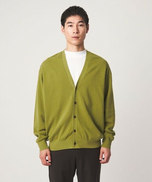 green label relaxing / グリーンレーベル リラクシング カーディガン・ボレロ | コットン カシミヤ ミラノリブ Vネック カーディガン -ハンドウォッシャブル- | 詳細10