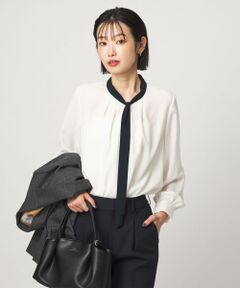 green label relaxing / グリーンレーベル リラクシング シャツ・ブラウス | ボータイ ロングスリーブ ブラウス マシンウォッシャブル