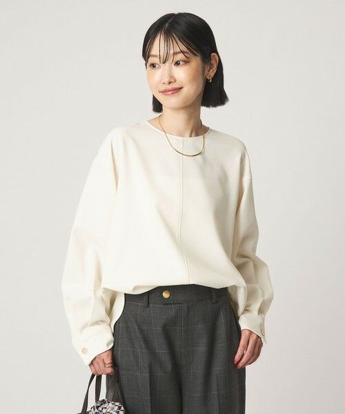 green label relaxing / グリーンレーベル リラクシング シャツ・ブラウス | fleurie(フルリー) バック ボタン プルオーバー ブラウス（OFF WHITE）