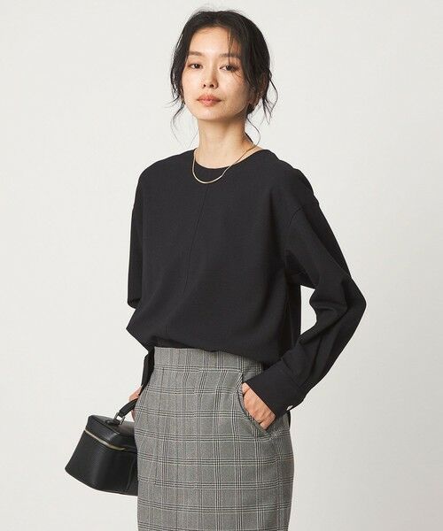 green label relaxing / グリーンレーベル リラクシング シャツ・ブラウス | fleurie(フルリー) バック ボタン プルオーバー ブラウス（NAVY）