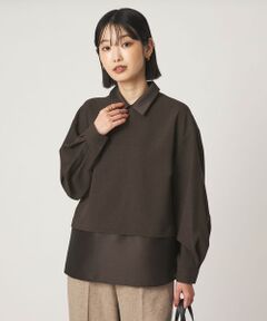 green label relaxing / グリーンレーベル リラクシング シャツ・ブラウス | fleurie(フルリー) 襟 ドッキング ペプラム ブラウス