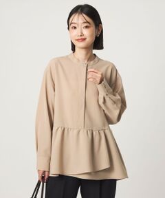 green label relaxing / グリーンレーベル リラクシング シャツ・ブラウス | ツイル ペプラム ブラウス マシンウォッシャブル ストレッチ