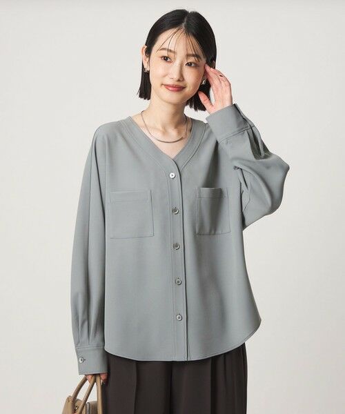 green label relaxing / グリーンレーベル リラクシング シャツ・ブラウス | ツイル ポケット シャツ マシンウォッシャブル ストレッチ | 詳細9