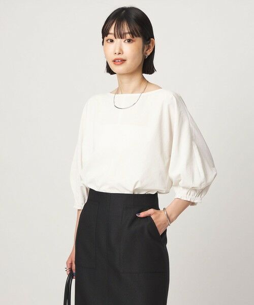 green label relaxing / グリーンレーベル リラクシング シャツ・ブラウス | Breeze Cool ボートネック 7分袖 ブラウス マシンウォッシャブル 吸水速乾 通気性 UVカット | 詳細1