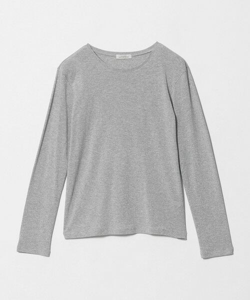 green label relaxing / グリーンレーベル リラクシング カットソー | シャイニーラメ クルーネック ロングスリーブ カットソー（LT.GRAY）