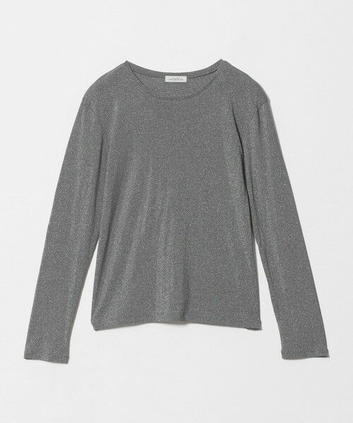 green label relaxing / グリーンレーベル リラクシング カットソー | シャイニーラメ クルーネック ロングスリーブ カットソー（DK.GRAY）