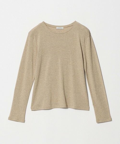 green label relaxing / グリーンレーベル リラクシング カットソー | シャイニーラメ クルーネック ロングスリーブ カットソー（BEIGE）
