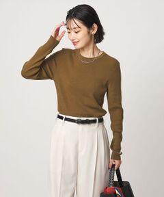 green label relaxing / グリーンレーベル リラクシング ニット・セーター | ＜1_OF MINE＞リブ クルーネック ロングスリーブ プルオーバー ニット マシンウォッシャブル