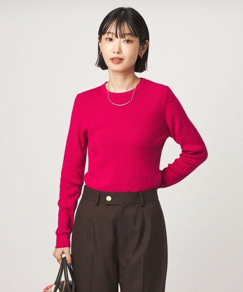 green label relaxing / グリーンレーベル リラクシング ニット・セーター | ＜1_OF MINE＞リブ クルーネック ロングスリーブ プルオーバー ニット マシンウォッシャブル | 詳細13
