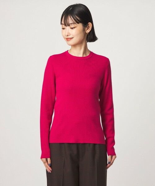 green label relaxing / グリーンレーベル リラクシング ニット・セーター | ＜1_OF MINE＞リブ クルーネック ロングスリーブ プルオーバー ニット マシンウォッシャブル | 詳細16