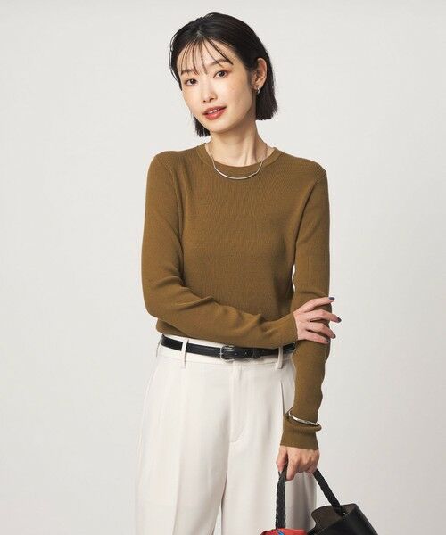 green label relaxing / グリーンレーベル リラクシング ニット・セーター | ＜1_OF MINE＞リブ クルーネック ロングスリーブ プルオーバー ニット マシンウォッシャブル | 詳細23