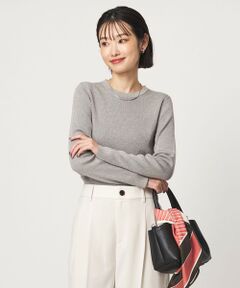 green label relaxing / グリーンレーベル リラクシング ニット・セーター | ＜1_OF MINE＞ラメ リブ クルーネック ロングスリーブ プルオーバー ニット