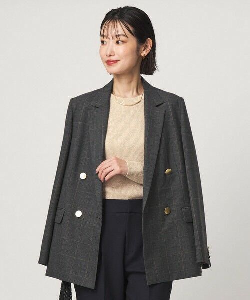 green label relaxing / グリーンレーベル リラクシング ニット・セーター | ＜1_OF MINE＞ラメ リブ クルーネック ロングスリーブ プルオーバー ニット | 詳細8