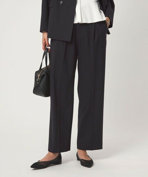 green label relaxing / グリーンレーベル リラクシング スラックス・ドレスパンツ | ［size SHORT/TALLあり］カチリラ ストレート パンツ ウォッシャブル ストレッチ（NAVY）