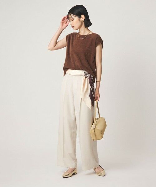 green label relaxing / グリーンレーベル リラクシング スラックス・ドレスパンツ | ［size SHORT/TALLあり］Daily Chic 2タック ワイド パンツ | 詳細5