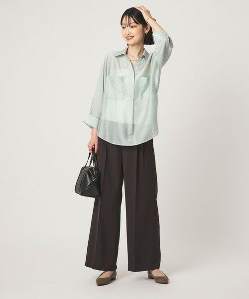 green label relaxing / グリーンレーベル リラクシング スラックス・ドレスパンツ | ［size SHORT/TALLあり］Daily Chic 2タック ワイド パンツ | 詳細28