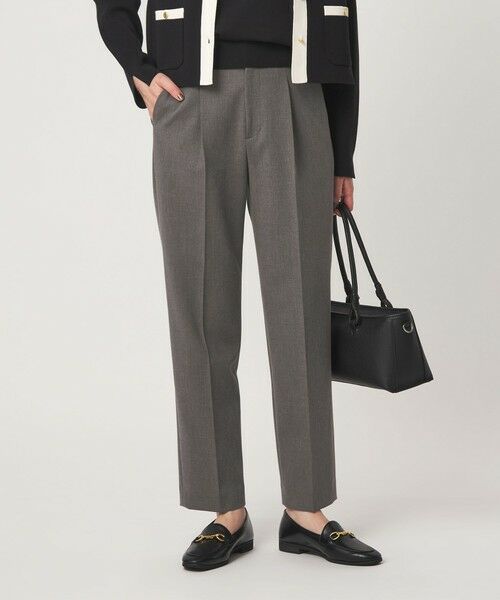 green label relaxing / グリーンレーベル リラクシング スラックス・ドレスパンツ | ［size SHORT/TALLあり］ライト ダブルクロス テーパード パンツ（MD.GRAY）