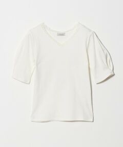 green label relaxing / グリーンレーベル リラクシング カットソー | ブライトリブ レース 5分袖 プルオーバー カットソー