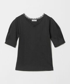 green label relaxing / グリーンレーベル リラクシング カットソー | ブライトリブ レース 5分袖 プルオーバー カットソー