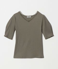 green label relaxing / グリーンレーベル リラクシング カットソー | ブライトリブ レース 5分袖 プルオーバー カットソー