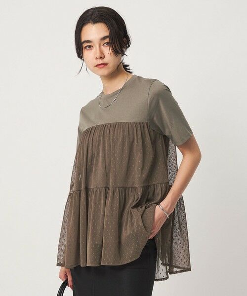 green label relaxing / グリーンレーベル リラクシング カットソー | ドットチュール ティアード プルオーバー カットソー（OLIVE）