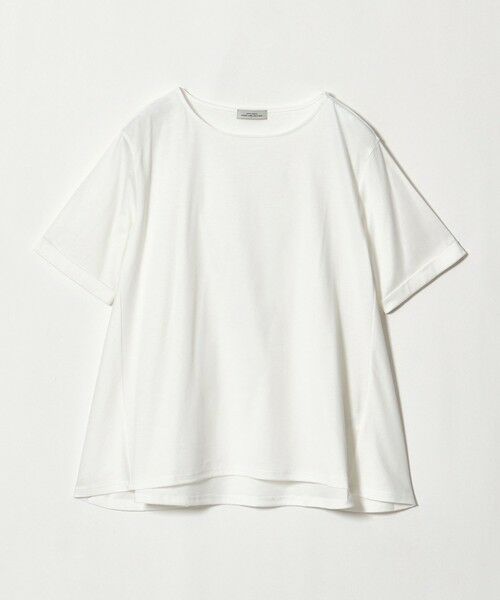 green label relaxing / グリーンレーベル リラクシング カットソー | Aライン Tシャツ  汗染み防止（OFF WHITE）