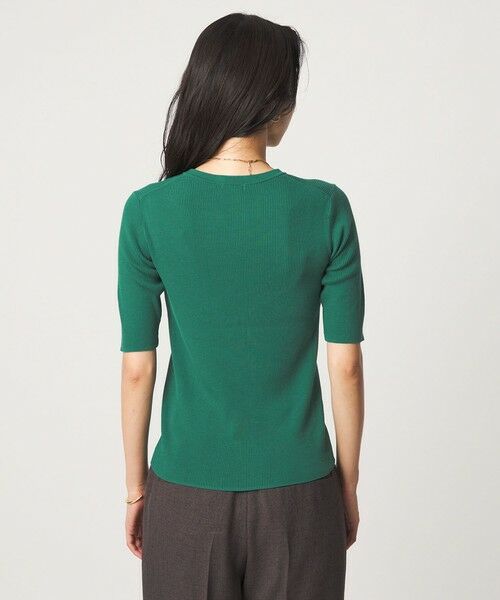 green label relaxing / グリーンレーベル リラクシング ニット・セーター | ＜1_OF MINE＞リブ クルーネック 5分袖 ニット プルオーバー マシンウォッシャブル | 詳細14