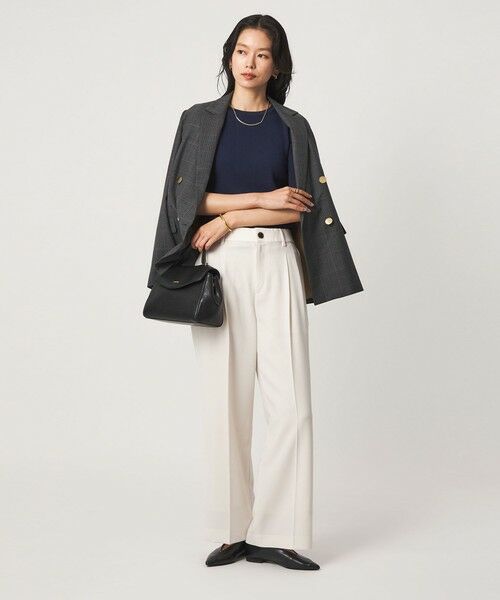 green label relaxing / グリーンレーベル リラクシング ニット・セーター | ＜1_OF MINE＞リブ クルーネック 5分袖 ニット プルオーバー マシンウォッシャブル | 詳細21