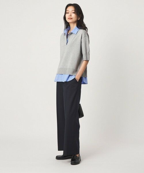 green label relaxing / グリーンレーベル リラクシング ニット・セーター | 2WAY スキッパー シャツ プルオーバー ニット 5分袖 | 詳細2