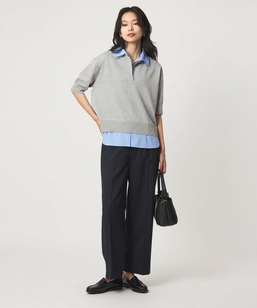 green label relaxing / グリーンレーベル リラクシング ニット・セーター | 2WAY スキッパー シャツ プルオーバー ニット 5分袖 | 詳細3