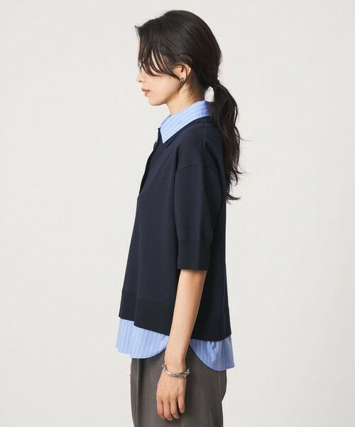 green label relaxing / グリーンレーベル リラクシング ニット・セーター | 2WAY スキッパー シャツ プルオーバー ニット 5分袖 | 詳細22
