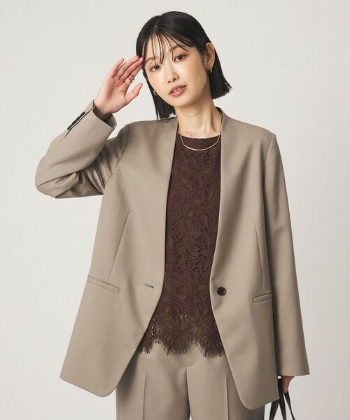 green label relaxing / グリーンレーベル リラクシング ノーカラージャケット | ［size SHORT/TALLあり］Greed グリード ノーラペル ジャケット ウォッシャブル | 詳細5
