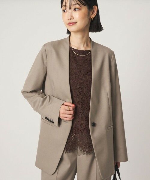 green label relaxing / グリーンレーベル リラクシング ノーカラージャケット | ［size SHORT/TALLあり］Greed グリード ノーラペル ジャケット ウォッシャブル | 詳細6