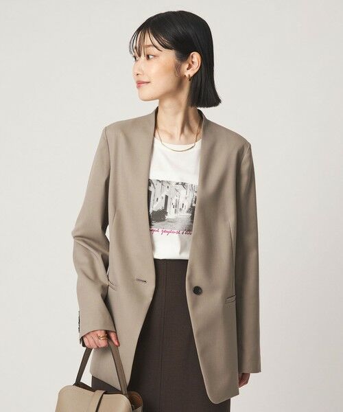 green label relaxing / グリーンレーベル リラクシング ノーカラージャケット | ［size SHORT/TALLあり］Greed グリード ノーラペル ジャケット ウォッシャブル | 詳細2